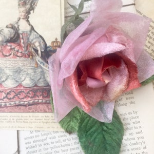 organza and velvet rose. velvet rose. vintage velvet rose. flower crowns. millinery flower.