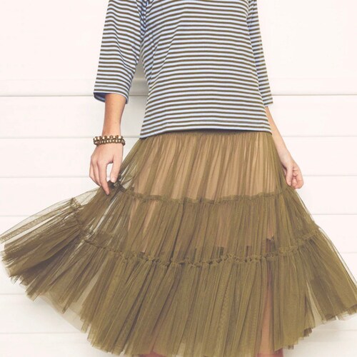 Ariette tulle shops tutu skirt in Moss. Moss Green tutu skirt. Romantic tulle skirt