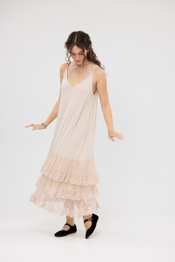white christmas dresses Cream & Cocoa Layered Dress Small (2/4) / Beige/Brown main image 0