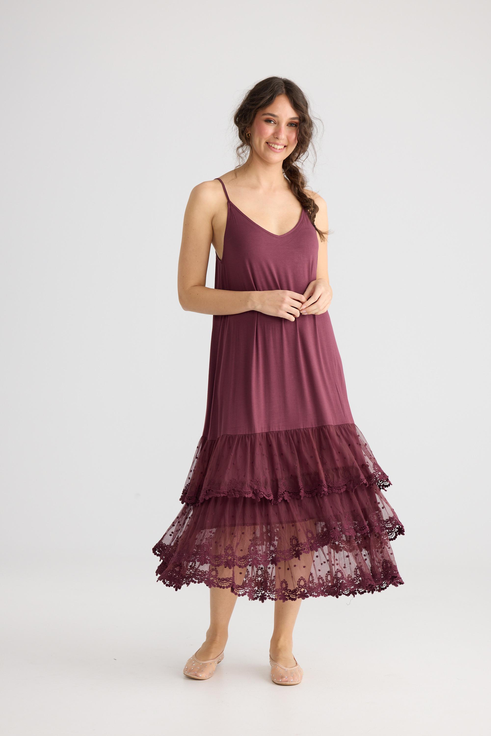 Evangeline Lace Dress With 3 Tiers of Lace Ruffles . Gorgeous Maxi Lace  Ruffled Slip Dress in Deep Burgundy. - Etsy