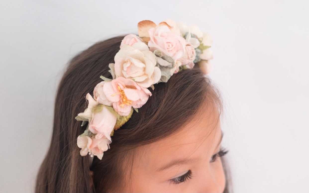 Artisan Handcrafted Dusty Rose Velvet Leaf Headpiece Headband Flower Boho Party Dusty Rose Flower Headband: Boho Bridal Hairband - Etsy main image 4