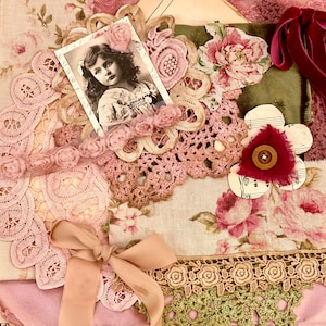 Kit d'embellissement au point lent pour tous les projets de couture et de création manuelle, ainsi que la tenue d'un journal. Belle collection vintage fille et dentelle pour coutures lentes.