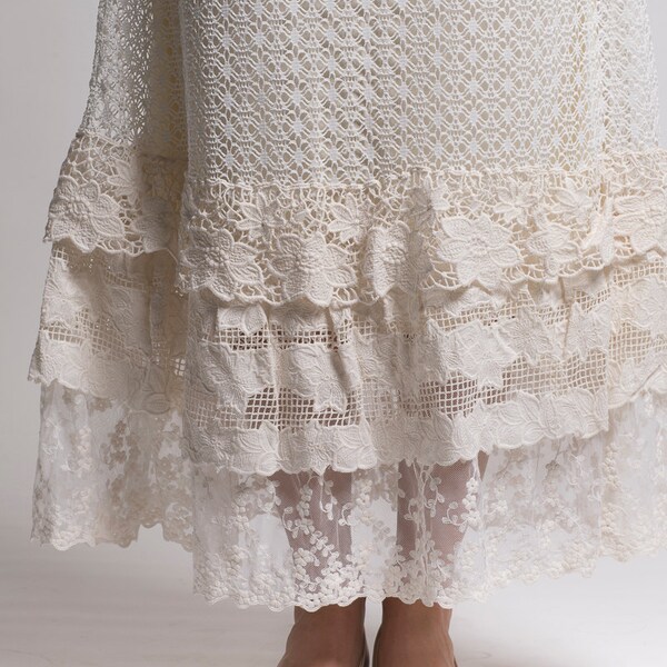 Vintage Lace skirt Yvette by Miss Rose Sister Violet. lace skirt. vintage lace skirt. ruffled lace skirt, romantic lace skirt.