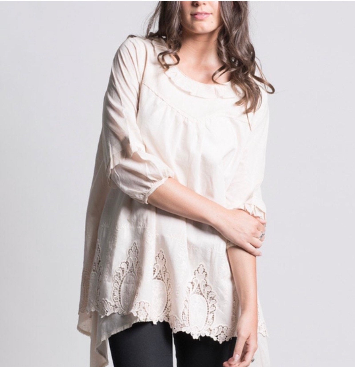 Vintage Cotton Lace Smock Dress 
