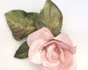 Vintage Velvet Rose, Millinery Supply, 2-inch Craft Flower
