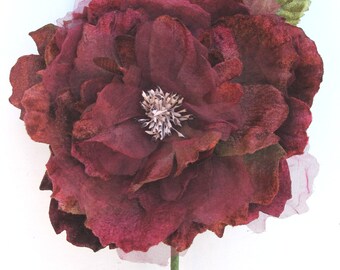 Velvet Cabbage Rose, Vintage Millinery Flower (6 Inch)