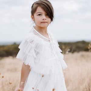 Children&#39;s Ruffle Cape. Girls cape. Special occasion cape.