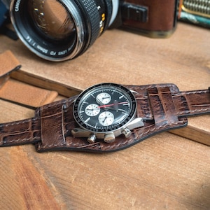 Made to order custom, Bund strap, Brown Vegetable tanned leather