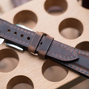 Oris aquis compatible made to order leather strap, Vintage brown leather