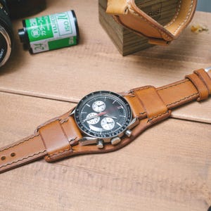 Made to order custom, Bund strap, Brown Vegetable tanned leather