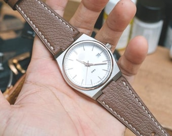 PRX compatible Made to order leather strap, Brown French goat skin