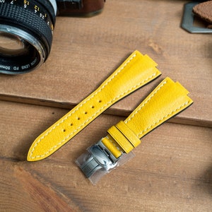 PRX compatible Made to order leather strap, Yellow French goat skin