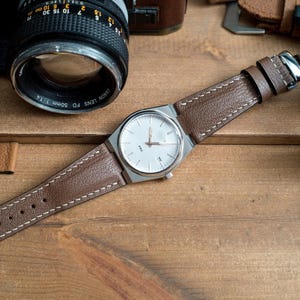 PRX compatible Made to order leather strap, Brown French goat skin