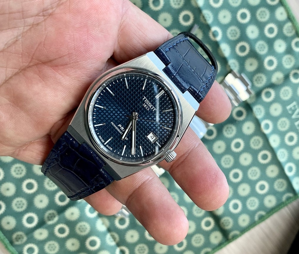 PRX Compatible Made to Order Leather Strap, Dark Navy Glossy