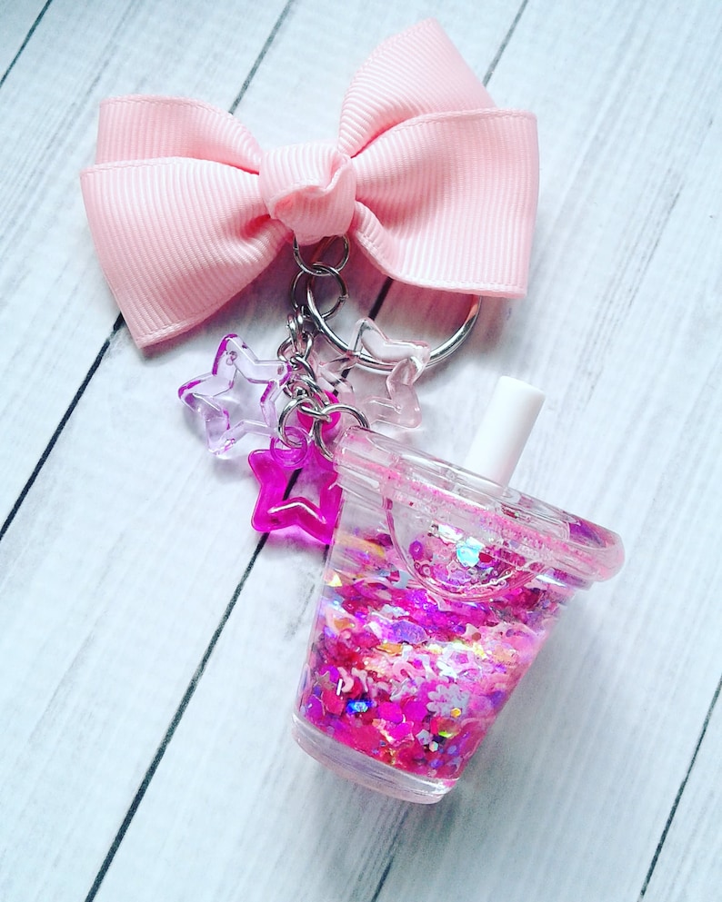 Liquid Glitter Shaker Keychain Kawaii Keychain Glitter Etsy