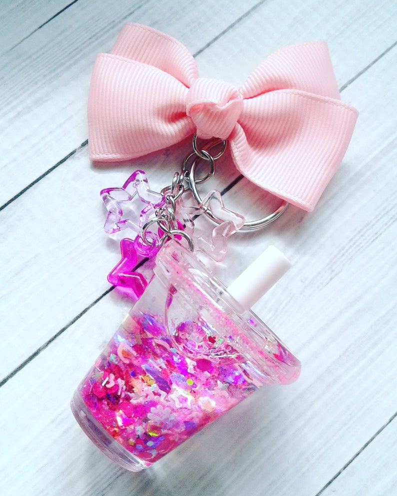 Liquid Glitter Shaker Keychain Kawaii Keychain Glitter Etsy