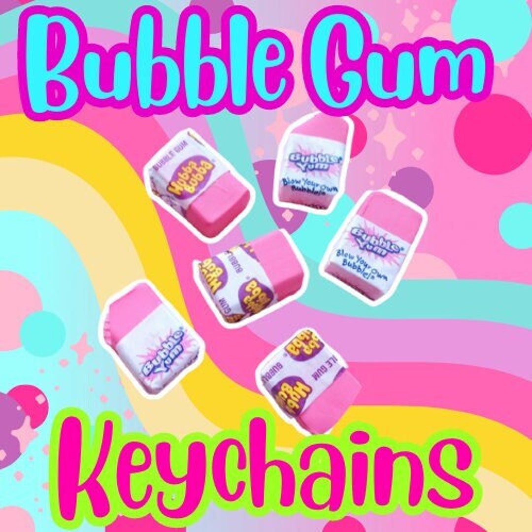 Bubble Gum Keychains Realistic Food Nostalgic Accessories Etsy