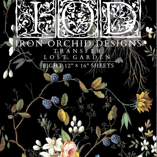 Transferencia para frotar "Lost Garden" de IOD, ENVÍO GRATIS, 8 páginas, libro de 12 x 16