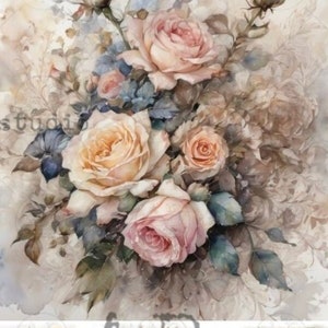 A4 Floral Bouquet Decoupage Paper, AB Studios 4562