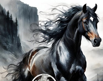 A4 The Stallion  Decoupage Rice Paper, DC316