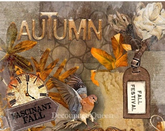 A3 Sweet Autumn Rice Paper By Decoupage Queen