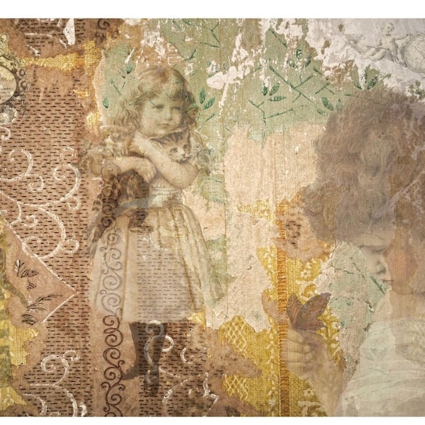 A4 faded Memories Decoupage Rice Paper,