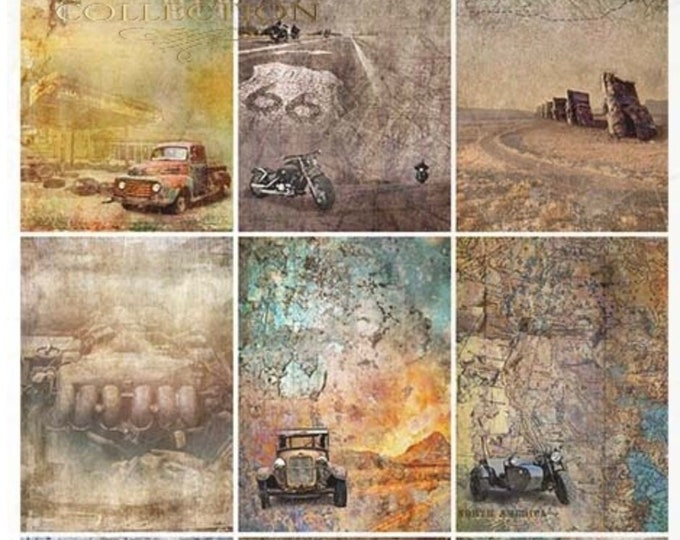 A4 Route 66 Decoupage Rice Paper. 11" X 8" From ITD - Etsy