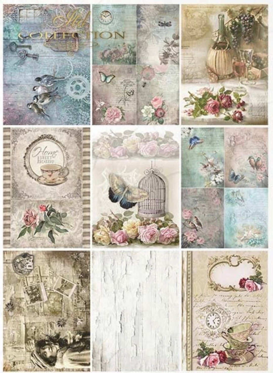 A3 ITD Vintage Mini Collection Decoupage Rice Paper R0877L - Etsy