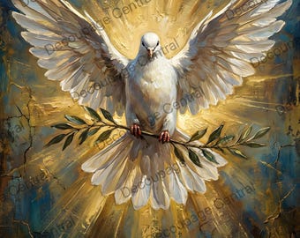 A4 Dove of Peace Rice Paper DC909