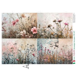 A4 Meadow Whispers Quad  Carte Italiano Rice Paper 497