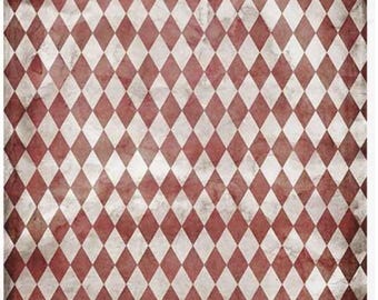 A4 R1529 Red and Gold Harlequin Design Background ,crafts, decoupage, journaling, papercrafts