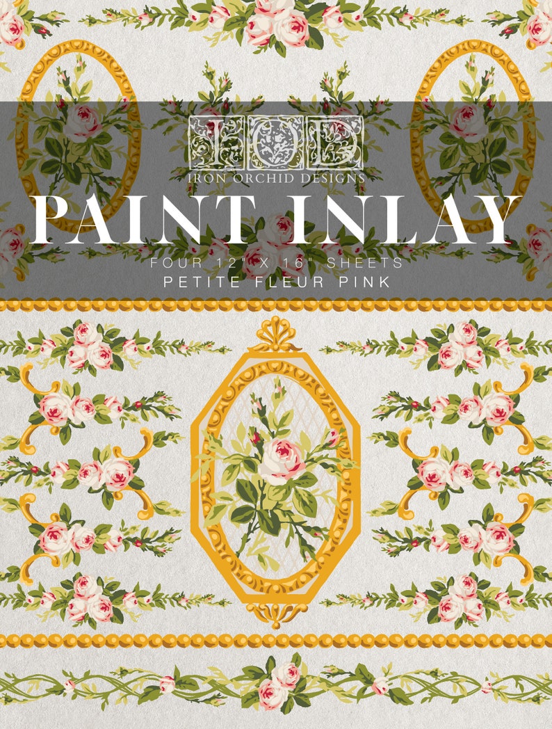 NEW IOD Paint Inlay Petite Fleur Pink image 9