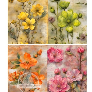 A4 Blooming Parchment Decoupage Rice Paper, DC370