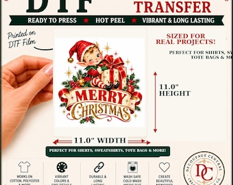 Wrapped In Merry DTF Iron-On Transfer  11"× 11"