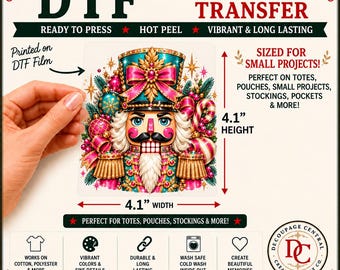 Jewel Box Nutcracker DTF Iron-On Transfer  4.1" x 4.1"