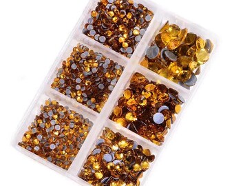 Crystal Rhinestones "Topaz"– Dimensional Finishing Accents (1200 pc Set)