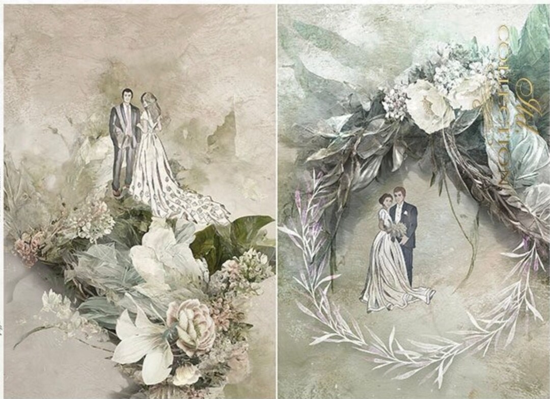 A4 Wedding Moments Rice Paper for Decoupage and Crafts ITD 2160 - Etsy
