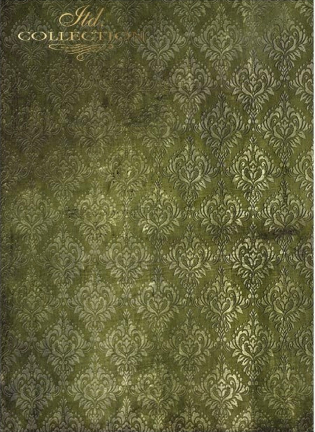 A3 Green Goth Damask Decoupage Paper R0766L - Etsy