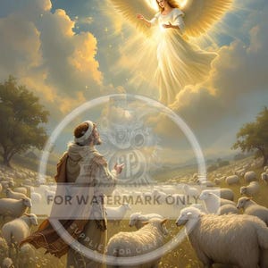 A4 Heavenly Herald Angelic Faith  Decoupage Rice Paper, DC829