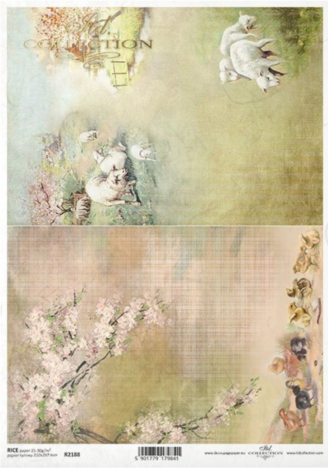A4 Spring Sheep Scene Duo, ITD Rice Paper R2188 - Etsy