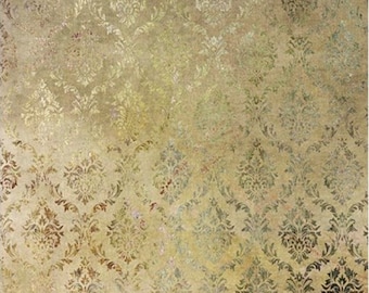 A4 Gold Damask Two Decoupage Paper. R1923