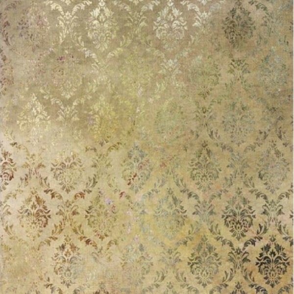 A4 Gold Damask Two Decoupage Paper. R1923