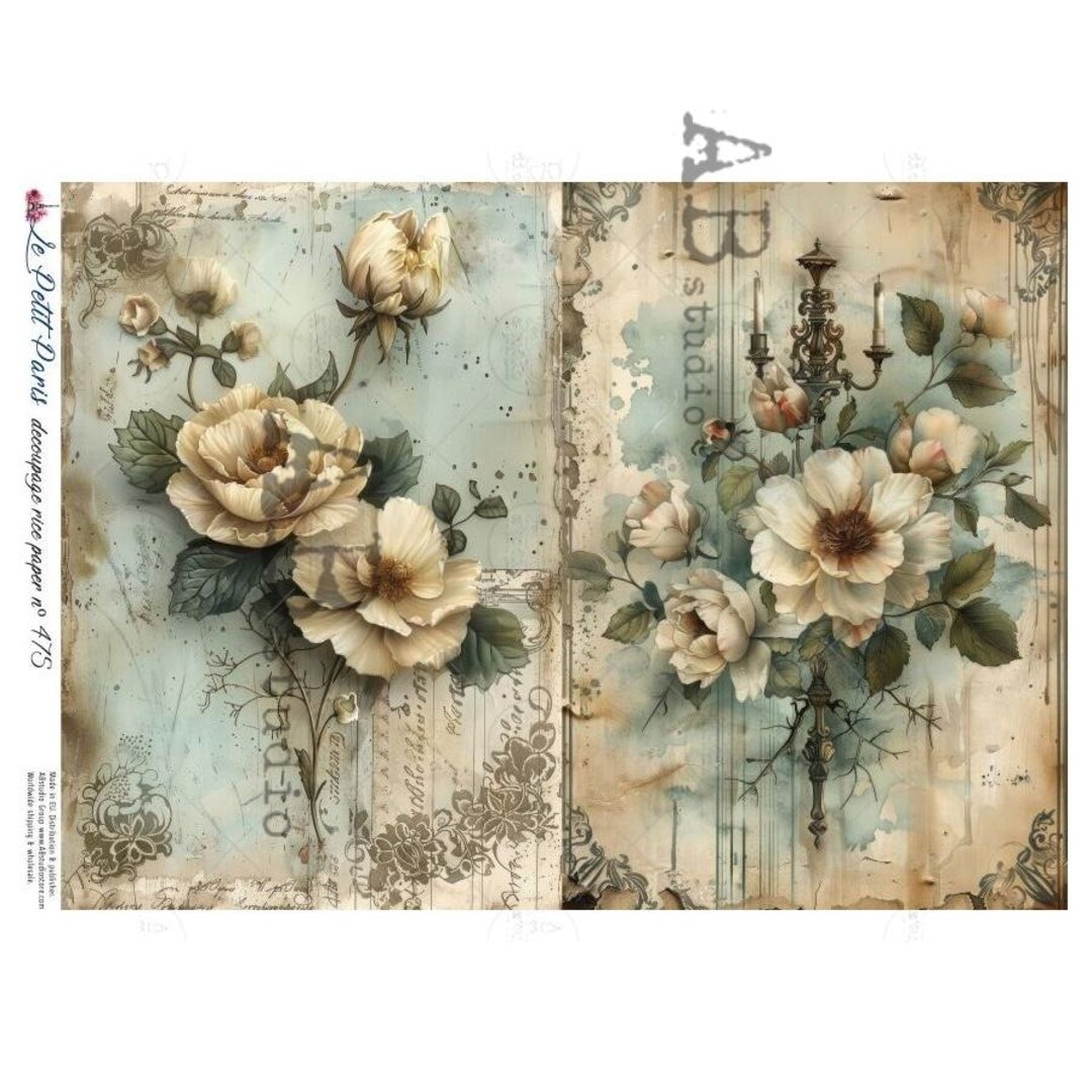 Peony Rice Paper A4 LPP 475 French Peony Duo Rice Paper - Etsy