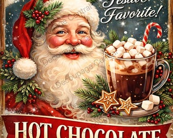 A4 Kringle’s Festive Favorite Hot Chocolate Rice Paper DC982