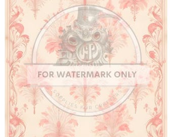 A4 Blush Plume Panel Decoupage Rice Paper, DC760