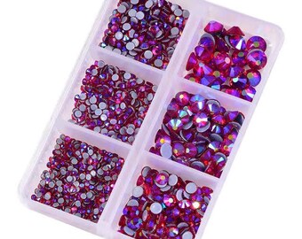 Crystal Rhinestones "Lt Siam Aurora Borealis"– Dimensional Finishing Accents (1200 pc Set)
