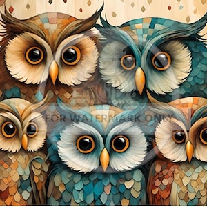 A4 Owl Family Photo DC590