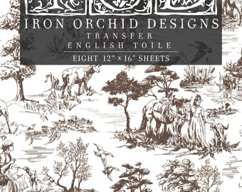 IOD English Toile Rub On  Transfer, FREE SHIPPING, 8 pages, 12 x16 book Rare and Retired