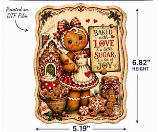 Baked with Love DTF Iron-On Transfer 5.19"x 6.82"