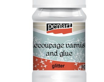 Pentart Varnish & Glue GLITTER 100 ml, seriously GLITTER in the decoupage medium